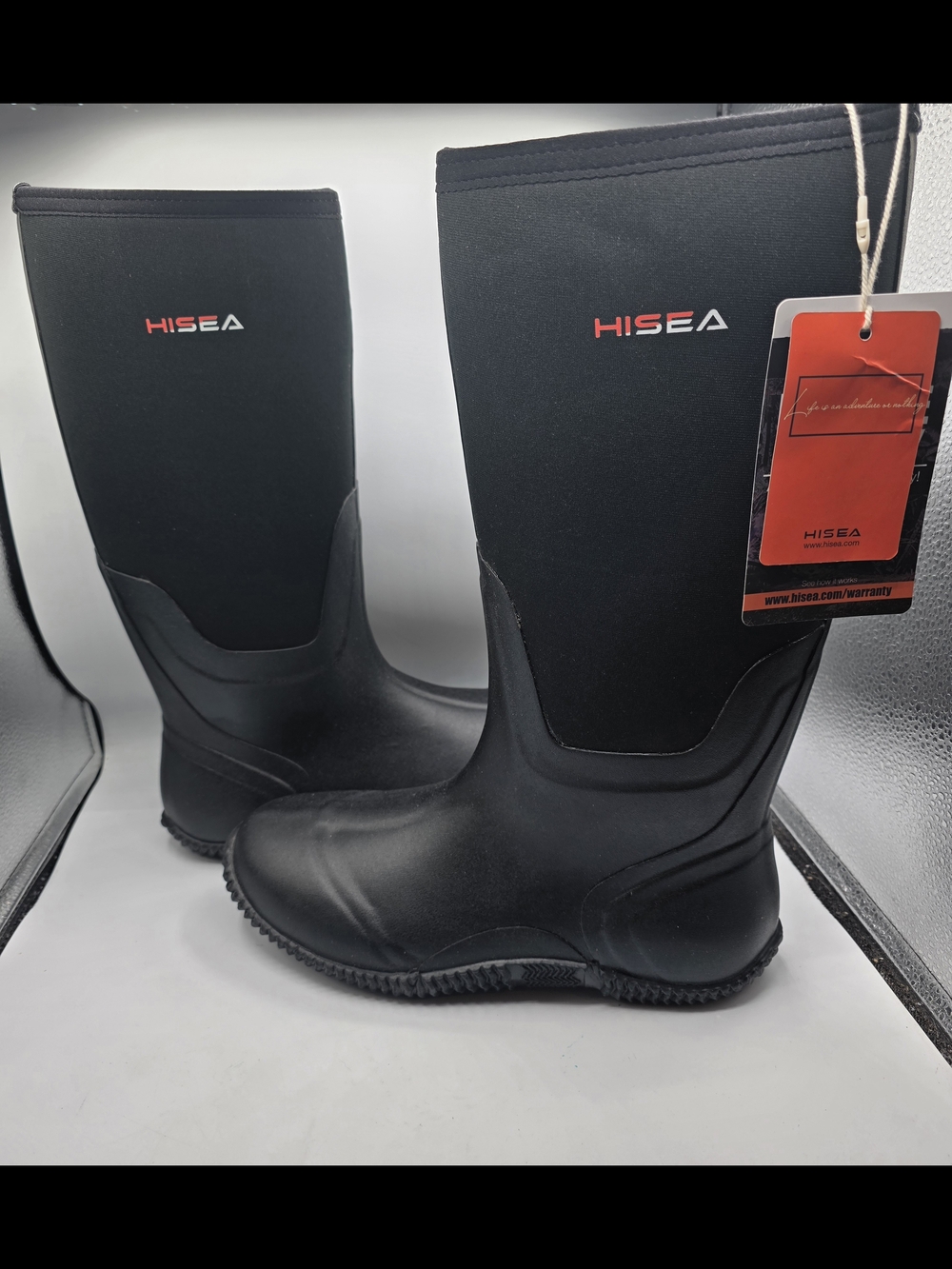 Hisea Men's Size 11 Black Waterproof Neoprene Boots
